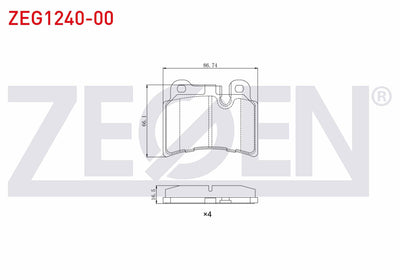 Zegen ZEG1240-00 Brake Pad Rear Volkswagen Touareg (7La,7L6 — Brake Pads