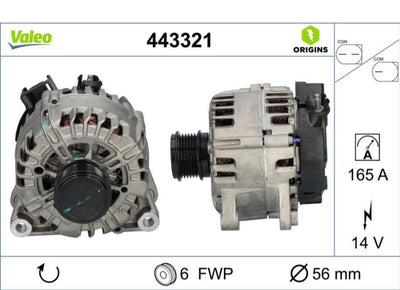 Valeo 443321 Ford Focus 2018 Model onwards 1.5 TDCi Alternator(Alternator) Complete — Starting & Charging
