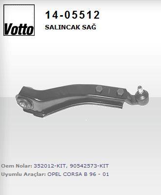 Votto 14-05512 14.05512 /Control Arm with Ball Joint Right (Opel Corsa B) — Control Arms & Ball Joints
