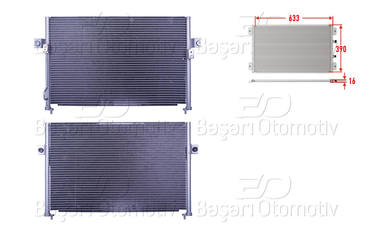 Wisco 3143481-00 A/C Condenser 633X390x16 Hyundai Starex 2.4 2.5Crdi 97-07 — Condensers & Evaporators
