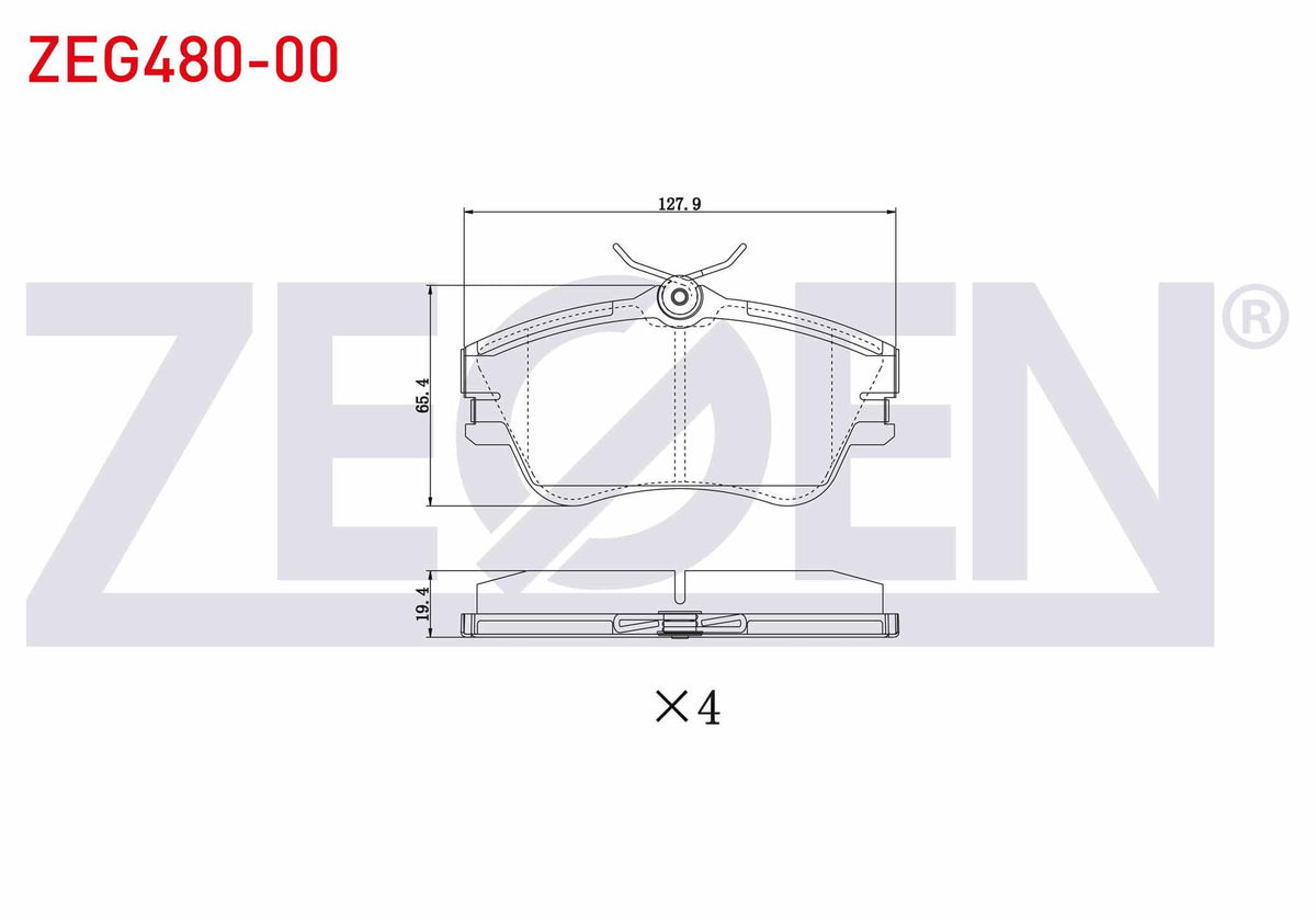 Zegen ZEG480-00 Brake Pad Front Volkswagen Transporter IV (70Xb, 70Xc and 5 more models — Brake Pads