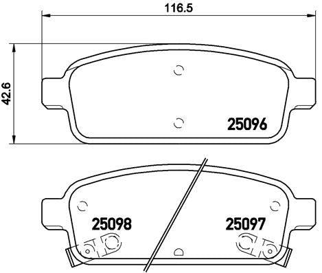 Brembo P59080 Brake Pad Rear-(Chevrolet Cruze 09 / 12 / Opel Astra J 09 / 13 / Mokka 12 / 13) (15-16 Rim) — Brake Pads
