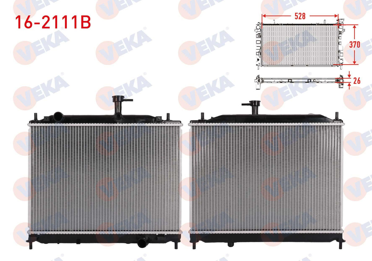 Veka 16-2111B Water Radiator Brazing Hyundai Accent Era 1.5 CRDi M-T 2006-2012 — Radiators & Fans