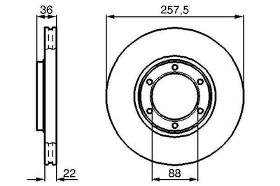 BOSCH 0986478596 Front Brake Discs - High Performance for Isuzu TFR 90 — Brake Rotors & Drums