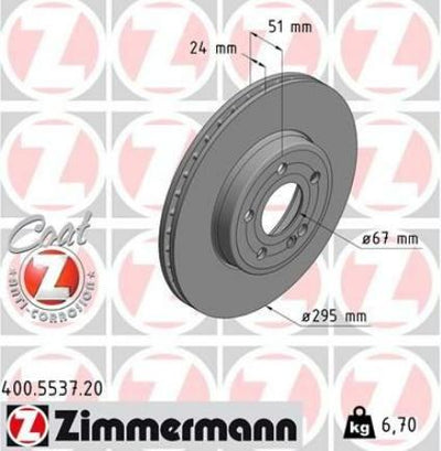 Zimmermann 400.5537.20 M.Benz W177-W247 Front Brake Disc () A2474210312 — Brake Rotors & Drums