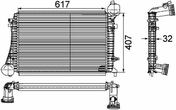 mahle turbo intercooler for caddy golf jetta a3, close-up of mahle turbo intercooler cooling fins, packaging dimensions of mahle turbo intercooler MAHLE CI166000P Turbo Intercooler - Essential Cooling for Caddy, Golf, Jetta, A3 | Fits 04-11 1.9TDI MAHLE Turbo Intercooler for Caddy Golf Jetta A3 1.9TDI mahle, turbo-intercooler, caddy-accessories, golf-parts, jetta-upgrades, a3-performance, car-owners, mechanics, automotive-repair, ai-generated
