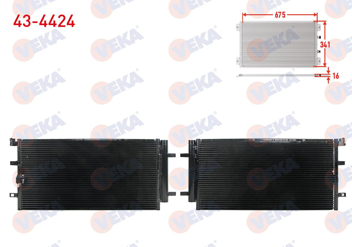 Veka 43-4424 A/C Condenser A4 1.8 TFSI, 2.0 TDI and 8 more models — Condensers & Evaporators