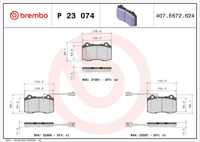 Brembo P23074 Brake Pad Front Low-Met Alfa Romeo Coupe/Spider 2.0T 3.0 V6 — Brake Pads