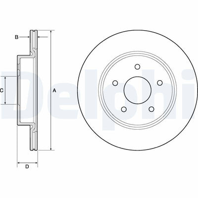 Delphi BG4779C Brake Disc (Twin Pack)-Painted, Drilled — Brake Rotors & Drums