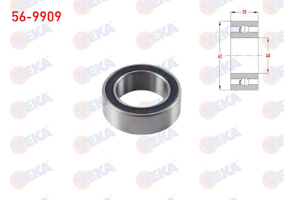 Veka 56-9909 Universal A/C Bearing 40X62x20