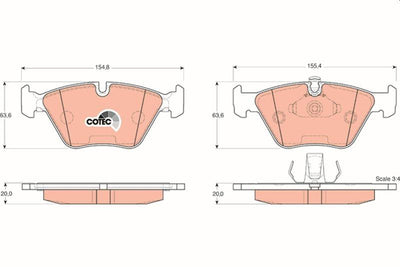TRW GDB1404 Brake Pad Front BMW 5 E39 95-04 Touring 520-535 i/D/TD 2.0-2.5 — Brake Pads