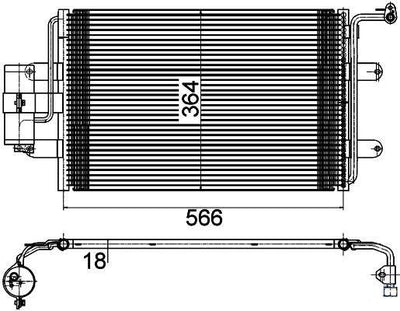 MGA 82154 A/C Condenser Mt-At 590X361mm VW Golf4 Bora Audi A3 Seat Toledo Leon Skoda Octavia 1.4-2 — Condensers & Evaporators