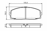 BOSCH 0986495058 Front Brake Pads for Hiace III & IV Buses - Low-Metallic Material