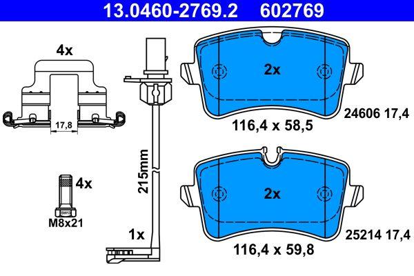 ATE 13.0460-2769.2 Rear Brake Pad A6 (4G2)/A6 Avant (4G5) 2.0 TDI 2.8 FSI 3.0 TDI Quattro — Brake Pads