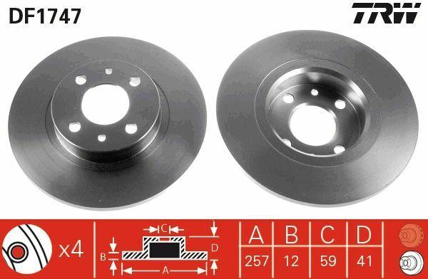 TRW DF1747 Front Brake Disc 500 (312_) - High Carbon, Painted — Brake Rotors & Drums