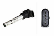 hella ignition coil for 01-05 passat 1.8t, hella ignition coil close up HELLA Ignition Coil - 01-05 Volkswagen Passat 1.8T | 12V, 4-Pin HELLA Ignition Coil for 01-05 Passat 1.8T hella, ignition-coil, volkswagen, passat, 1.8t, car-parts, engine-performance, mechanics, spark-plug-hole, ai-generated