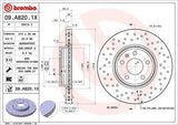 BREMBO 09.A820.1X Brake Disc for VW A4 A5 — Brake Rotors & Drums