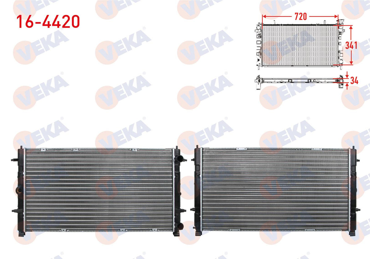 Veka 16-4420 Su Radiator Mechanical Volkswagen Transporter IV (70Xb, 70Xc and 2 more models — Radiators & Fans
