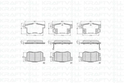Kraftvoll 07010335 Rear Brake Pad Honda Civic 01 > 13 Fd6 Fb7 / Cr-V 03 > 07 / Accord 98 > 08 / Frv 04 > — Brake Pads