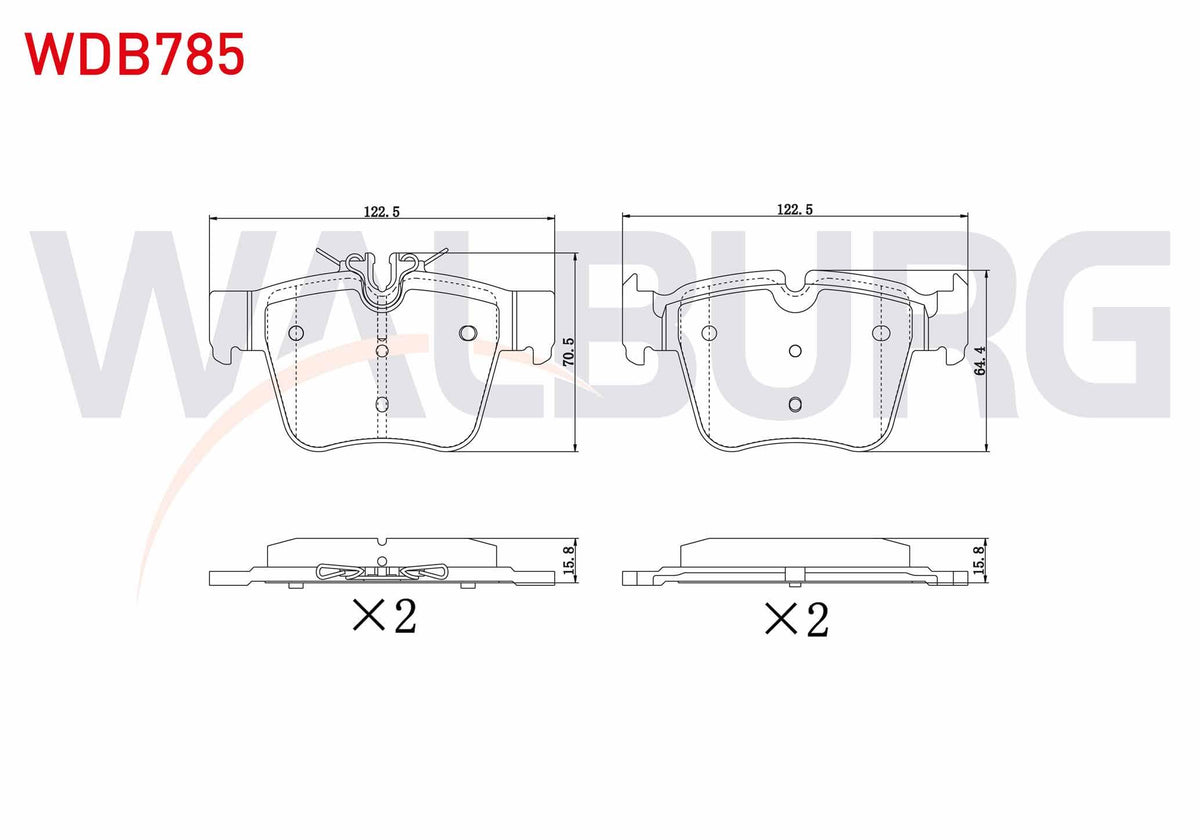 WALBURG WDB785 Brake Pad Rear Mercedes Glc (X253) 250 2015 — Brake Pads