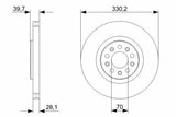 BOSCH 0986479290 Disc Front (Ad) 14-Cherokee - 2 Brake Disks — Brake Rotors & Drums