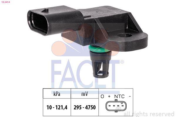 Facet 103414 Intake Air Pressure Sensor Peugeot P2008 (A94f) P208 (P21e) P301 P208 Citroen C-Ely — Vehicle Sensors & Switches