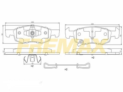 Fremax FBP-0018 Front Brake Pad (Carbon Formula) Opel Corsa E 2015 > 14 Rim — Brake Pads