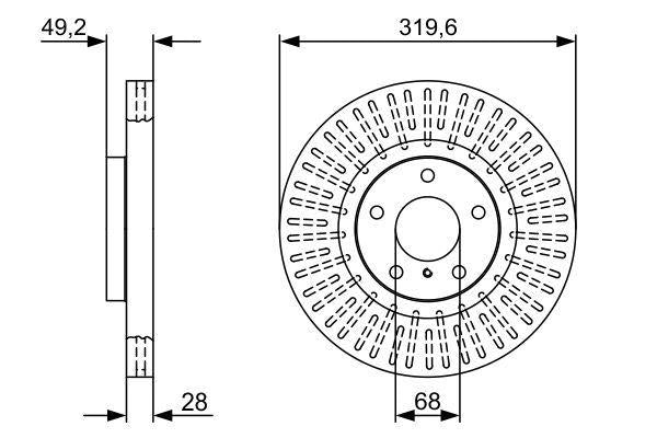 BOSCH Disc Front (Ad) - 2 Brake Discs for 03 Infiniti Fx — Brake Rotors & Drums