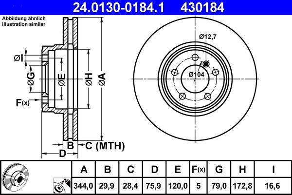 ATE 24.0130-0184.1 Brake Disc — Brake Rotors & Drums