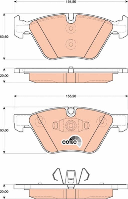TRW GDB1810 Brake Pad Front BMW E81/E82/E87/E88/E90/E91/E92/E93 — Brake Pads