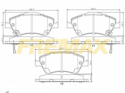 Fremax FBP-1649 Front Brake Pad (Carbon Formula) Toyota Corolla-Auris-D4d 07-12-Corlla 2013 > — Brake Pads
