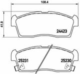 BREMBO Brake Pads Rear for Hyundai i10 (2008-2012) and Kia Picanto (2004-2010)