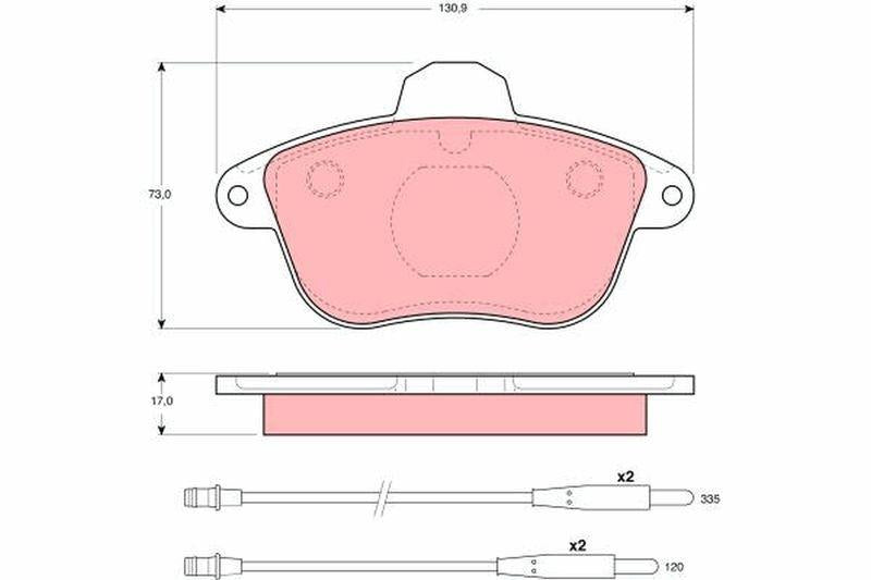 trw gdb796 front brake pad for peugeot 605, high performance brake pad set from trw TRW GDB796 Front Brake Pad - High Performance for Peugeot 605 | 73 mm x 130.9 mm x 17 mm TRW GDB796 Front Brake Pad for Peugeot 605 (1991-1997) trw, gdb796, front-brake-pad, peugeot-605, braking-system, car-owners, mechanics, high-performance, auto-parts, ai-generated