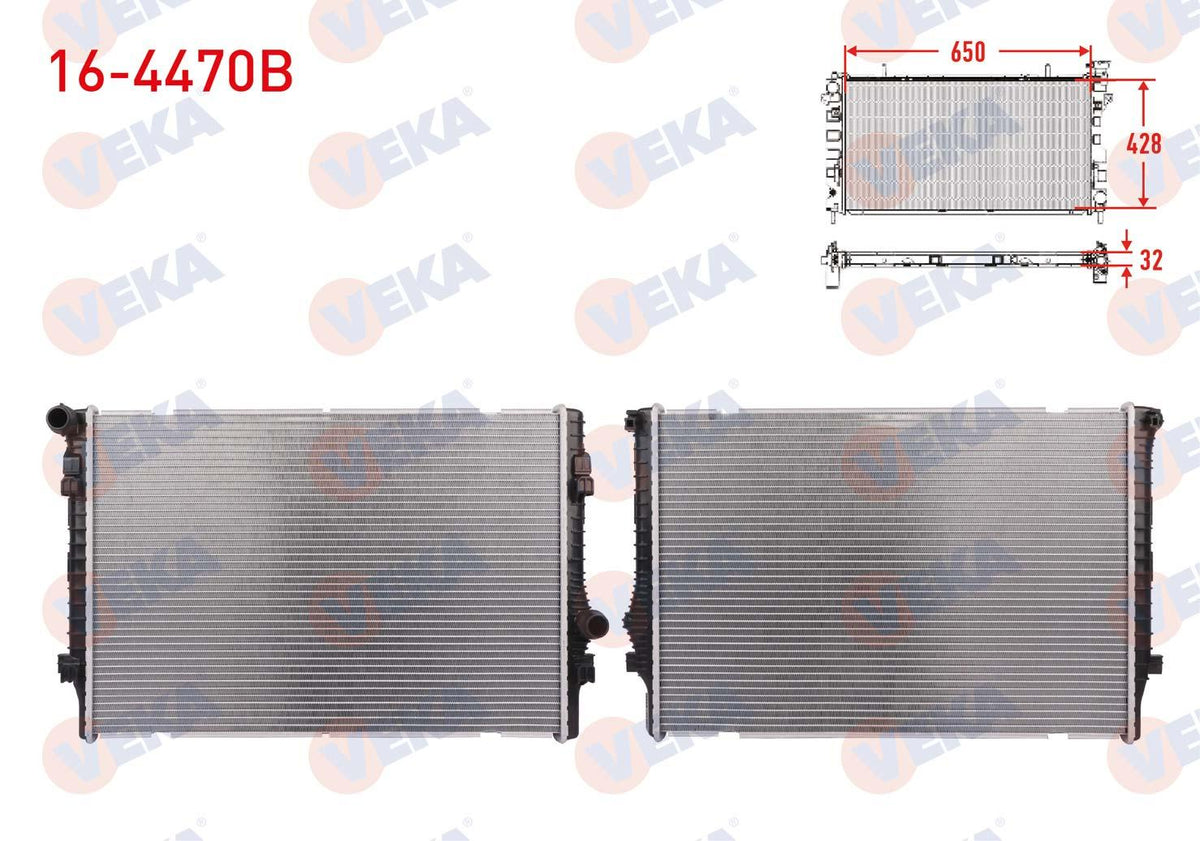 Veka 16-4470B Su Radiator Brazing VW Golf VII 2.0 GTI 12-20 / Arteon 2.0 TSI 17-/ Passat (3G2) 2.0 TSI 15 — Radiators & Fans