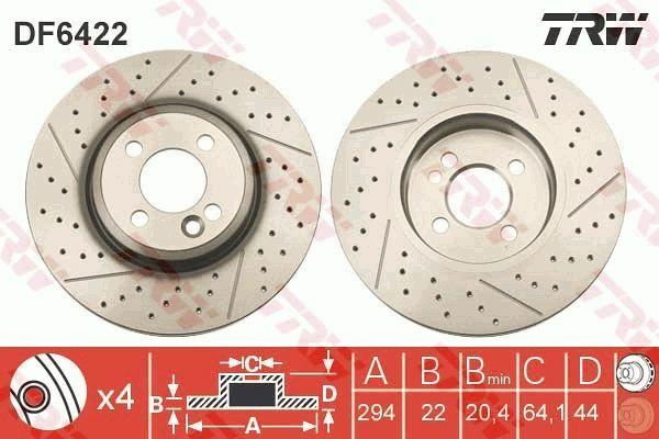 TRW DF6422 Brake Disc for 02 Mini Cooper — Brake Rotors & Drums