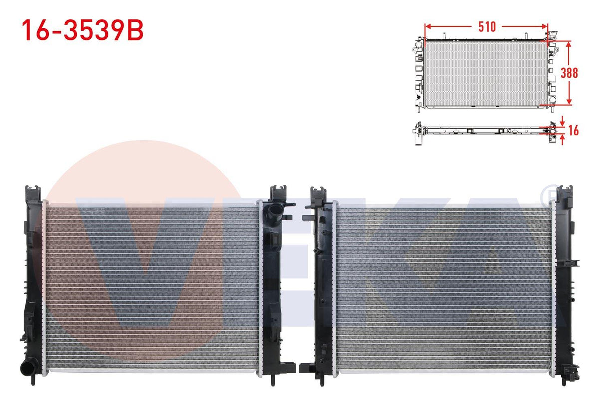 Veka 16-3539B Su Radiator Brazing Clio IV 1.5 dCi Mt Symbol III 1.5 dCi 12-Captur 1.5 dCi 18-/ Duster 1.5 — Radiators & Fans