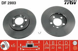 TRW DF2803 Brake Disc - Front for Bora I (1J2) — Brake Rotors & Drums