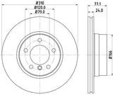 HELLA Pagid BMW Brake Discs - Front Disc Set for E-60/E-61/E-63/E-64 — Brake Rotors & Drums