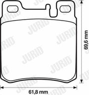 jurid 571722j rear brake pads, high-performance brake pads for amg, brake pad dimensions and specifications Jurid 571722J Brake Pads - High-Performance Replacement for AMG 124/140/203/210 | 0.85 kg Jurid Brake Pad 571722J - High-Performance Rear Pads jurid-brake-pads, amg-replacement-parts, brake-systems, car-maintenance, high-performance-brakes, automotive-parts, car-owners, mechanics, ai-generated, brake-components