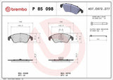BREMBO P85098 Brake Pads for VW A4, A5, A6 2008