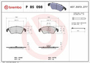 brembo-brake-pads-vw-a4-a5-a6-2008, brembo-p85098-brake-pads-side-view BREMBO P85098 Brake Pads for VW A4, A5, A6 2008 - Durable and Reliable | Front Size 12.4 x 1.9 x 2.9 Inches BREMBO Brake Pads for VW A4, A5, A6 2008 Front brembo, brake-pads, vw, a4, a5, a6, car-maintenance, car-owners, mechanics, ai-generated