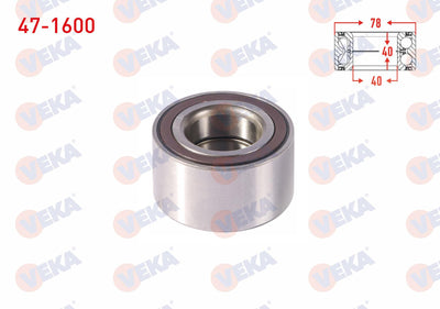 Veka 47-1600 Front Wheel Bearing Left-Right ABS Okuyuculu 40X78x40 Chevrolet Aveo 1.2 16V-1.4 16V-1.3 D 2011 — Wheel Bearings