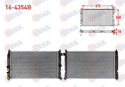 Veka 16-4354B Water Radiator Brazing Toyota Corolla 1.8 Hybrid 2016-/C-Hr 1.8 Hybrid 2016 — Radiators & Fans