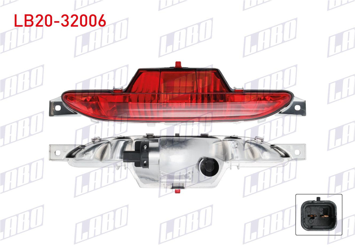 LABO LB20-32006 Fog Lamp Rear with Socket Ve with Bulb Opel Corsa F 2020-2023 / Mokka B 2021-/ Pe — Tail, Signal & Reflectors
