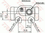 TRW BWF130 Brake Cylinder - Right Side for Peugeot P 306 — Brake Hydraulics