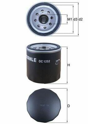 mahle oc1252 oil filter front view, mahle oc1252 oil filter specifications, mahle oc1252 oil filter packaging MAHLE OC1252 | Oil Filter (Metal) - Suitable for Boxer III, Jumper III, and Transit V34 | 75mm Diameter MAHLE OC1252 Oil Filter - Metal for Boxer III and Transit V34 mahle, oil-filter, metal-filter, car-maintenance, boxer-iii, jumper-iii, transit, mechanics, automotive, ai-generated