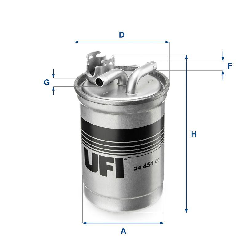 Ufi 24.451.00 Fuel Filter (Diesel) Audi A4 A6 2.0 TDI Bna Blb Brf Bre Brd Bva Bvf Bvg 04-08 — Fuel Delivery