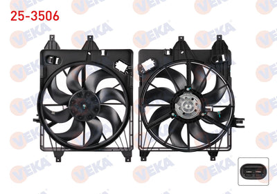 Veka 25-3506 Fan Motor Su Radiator with Shroud Single with Fan Renault Clıo II (Bb0 / 1 / 2,Cb0 / 1 / 2) 1.5 dCi 1998-2005