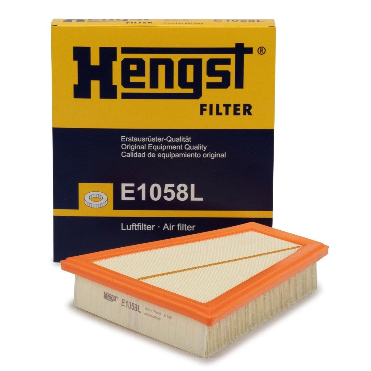 Hengst E1058L Air Filter - BMW 520i — Air & Cabin Filters