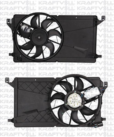 Kraftvoll 08120049 Fan Motor with Shroud (+AC) Cmax 07-/Focus II Cmax 03-07 Focus II 04-/Volvo C30 — Motors, Pumps & Antennas